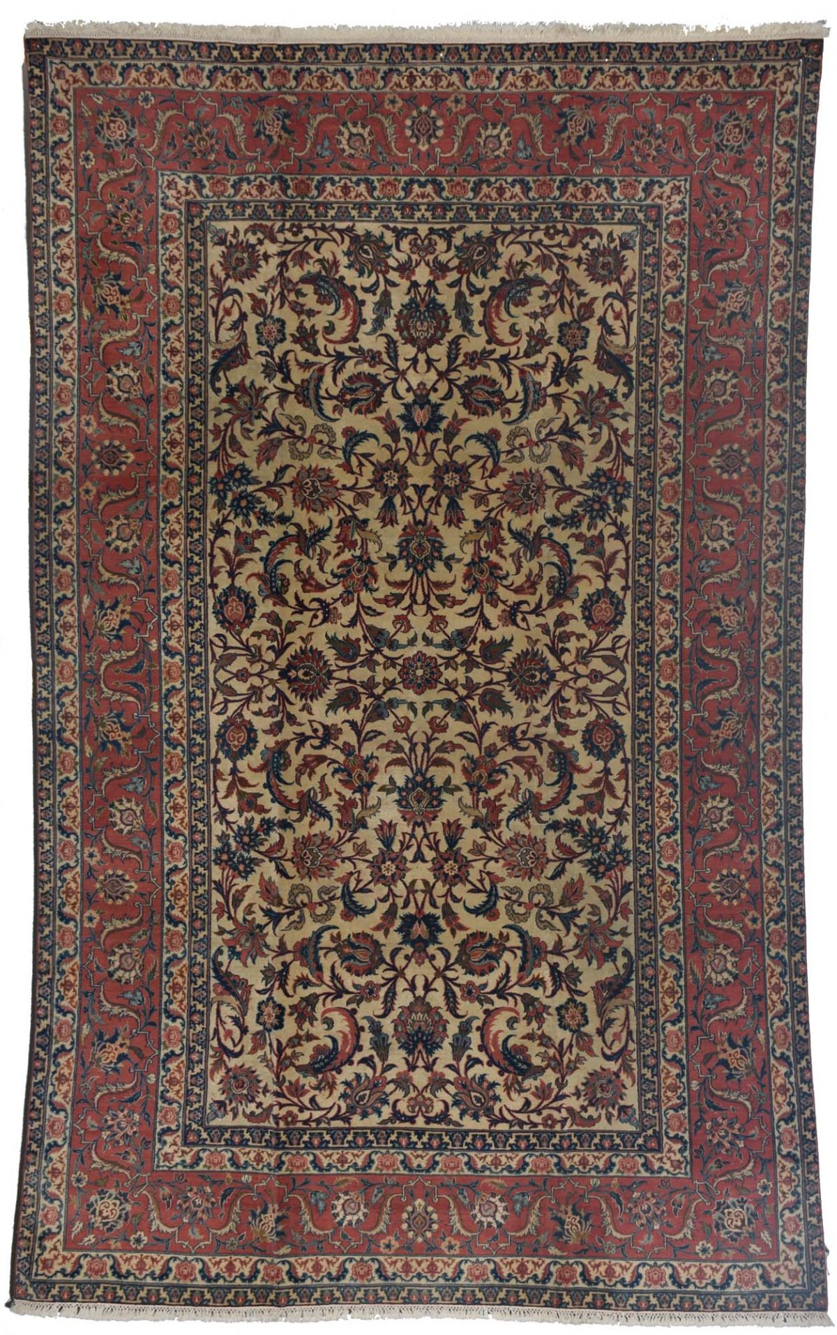 שטיח איספהן בגווני בז' ואדום