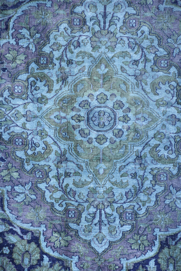 שטיח משי בגווני טורקית וכחות